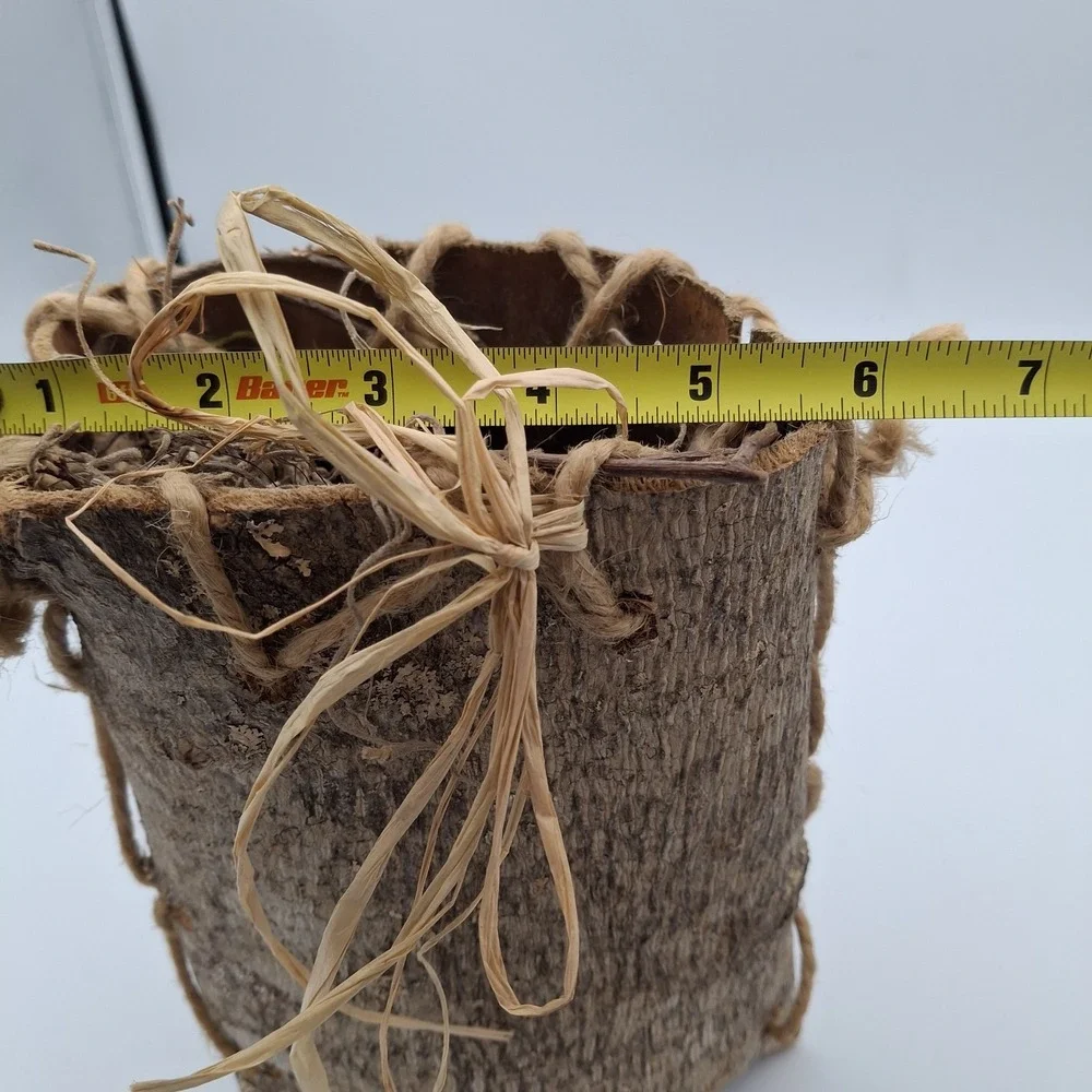 Vintage Wood Bark‎ Berry Basket (Appalachian?) Rustic Cabin Woods Decor Twigs 9